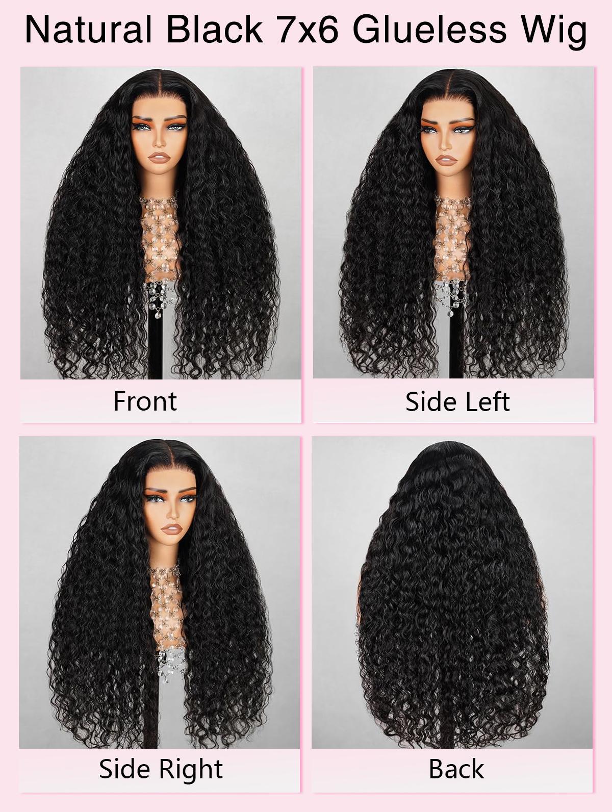 [26 Inch Only $135] STERLY 200% Density Glueless Wigs 13x6 Full Lace Frontal Water Wave Wig Human Hair Wig Pre Plucked Pre Cut Deep Wave Wig Ready to Wear Glueless Curly Wig Human Hair for Women Beginner Friendly Wig Full Lace Frontal Wig