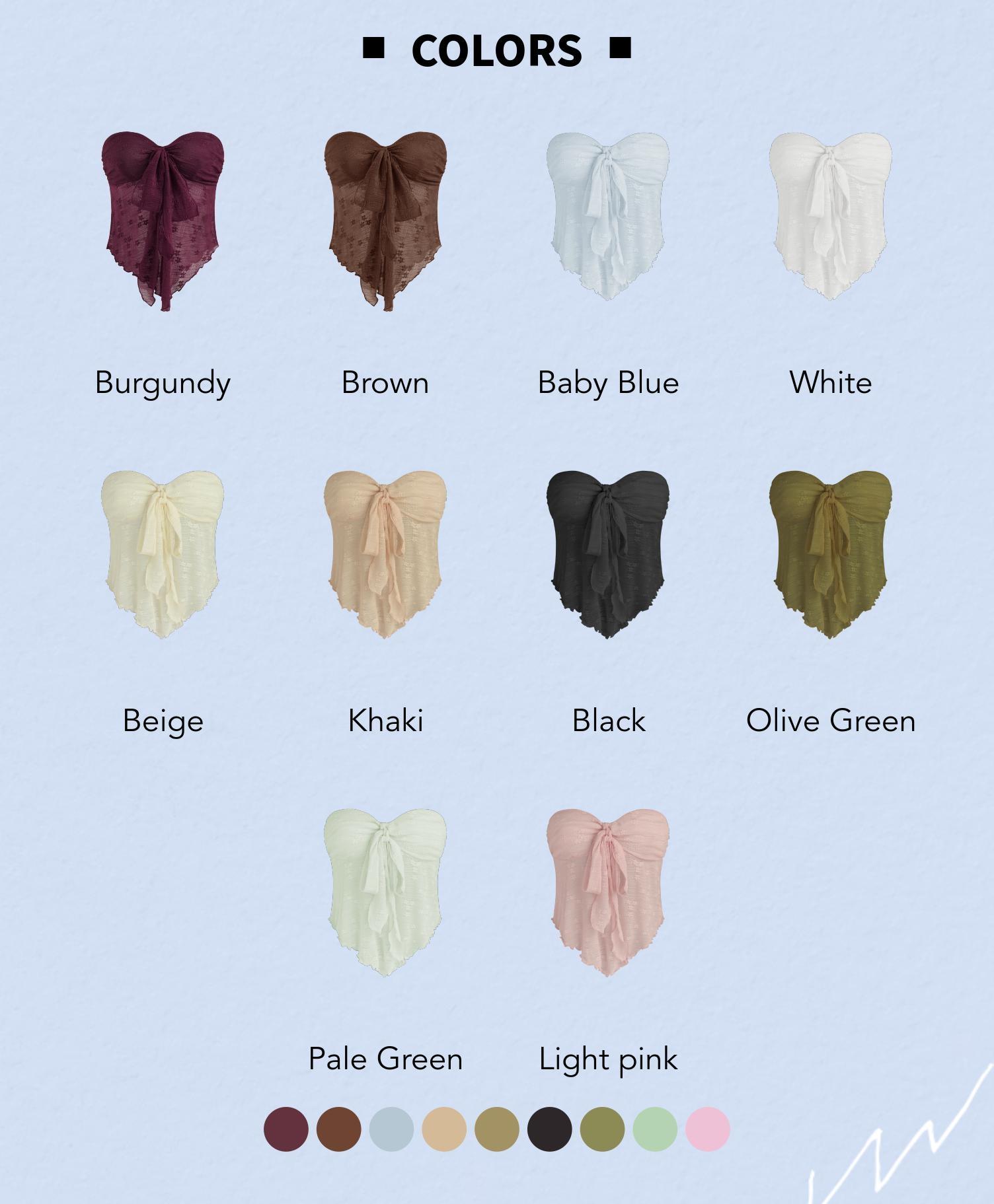 Cider [8 colors, Size 0-10] Floral Tie Front Tube Top