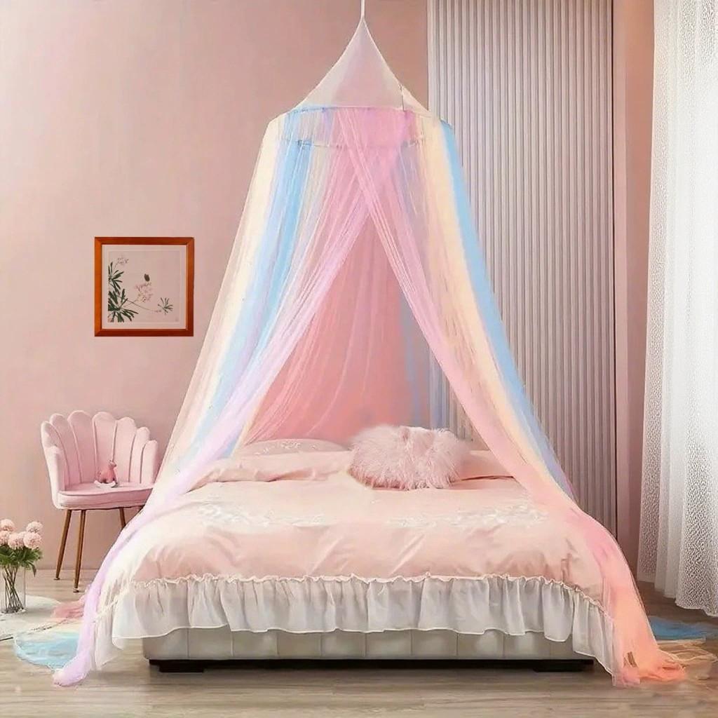 1pc Courtly Dome Mosquito Net, Indoor Twin Bed Ceiling Mosquito Net, Colorful No Installation, Summer Mosquito Screen Tent