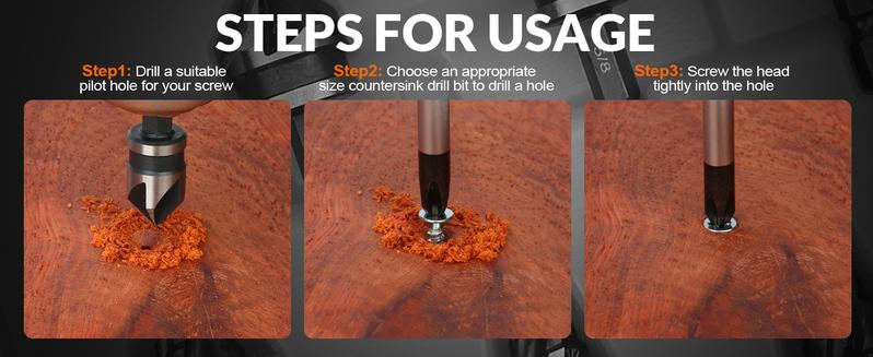 THINKWORK 10-Piece Nitrided HSS Step Drill Bit Set & Countersink Bits for Metal Aluminum Wood Plastic High Quality DIY Home Projects