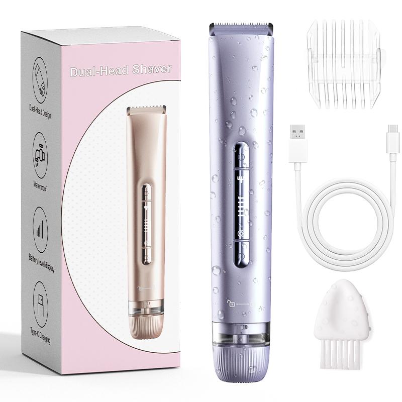 Electric Hair Removal Tool, 1 Box Rechargeable 2 in 1 Body & Facial Hair Removal Dual Head Shaver, Waterproof Hair Removal Machine for Armpits and Legs,father'sdaygifts,summerhairstyles