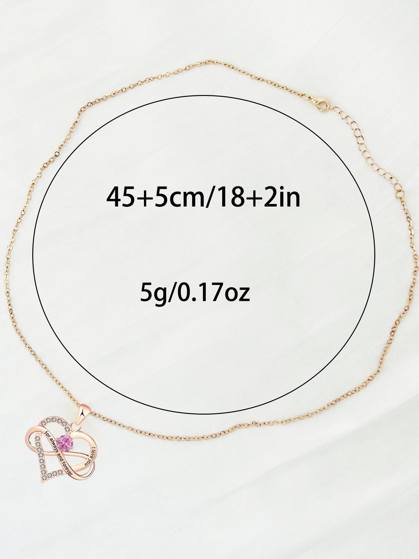 Women's heart-shaped infinity pendant necklace and rose gift box set, pendant engraved with 'I love you forever', stylish Mother's Day and Valentine's Day gift, women's jewelry gift, women's necklace, a gift for the most loved family members and lovers.