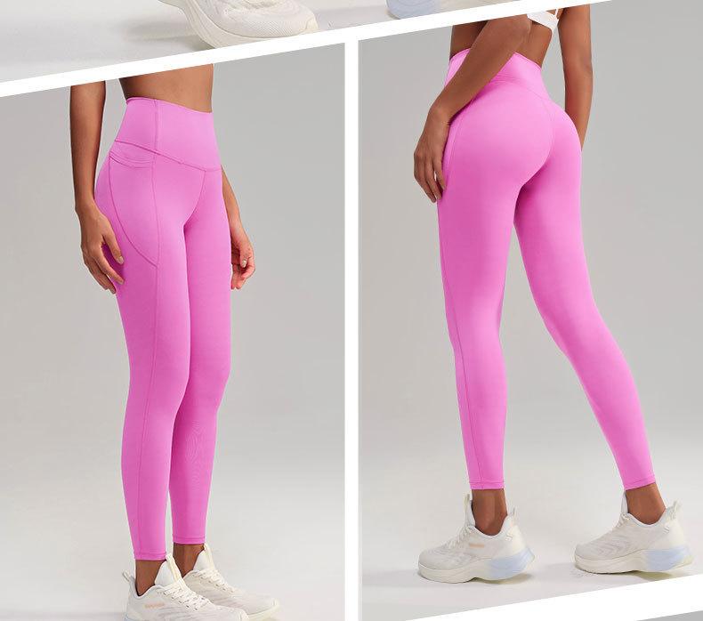 Skin-friendly, naked-feel yoga pants, elastic shaping, high-waisted, butt-lifting fitness pants for women, quick-dry tight pants for outdoor sports
