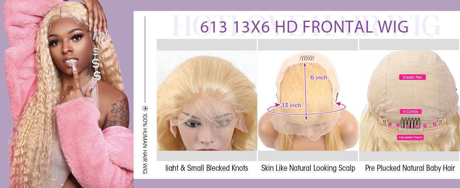 613 13X6 Lace Front Wig Human Hair Blonde Wig Human Hair Deep Wave Lace Front Wig Human Hair Pre Plucked 12A Remy Human Hair Wigs For Women 613 Deep Wave Wig 180% Density glueless wig wigs for beginners hd frontal wig 613 13X6 Lace Front Wig Human Hair Blonde Wig Human Hair Deep Wave Lace Front Wig Human Hair Pre Plucked 12A Remy Human Hair Wigs For Women 613 Deep Wave Wig 180% Density glueless wig wigs for beginners hd frontal wig