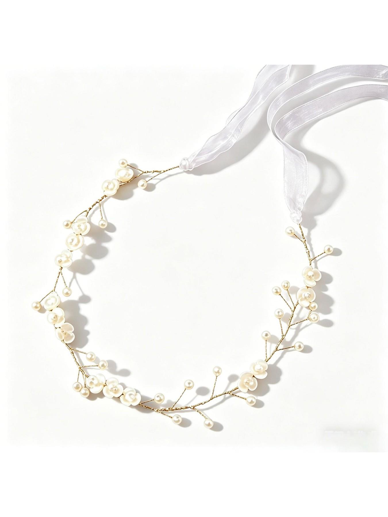 Luxe Petite Handmade Flower Pearl Hair Vine, Elegant Bridal Headpiece, Luxury Wedding Hair Accessory for Brides, Bridesmaids & Flower Girls