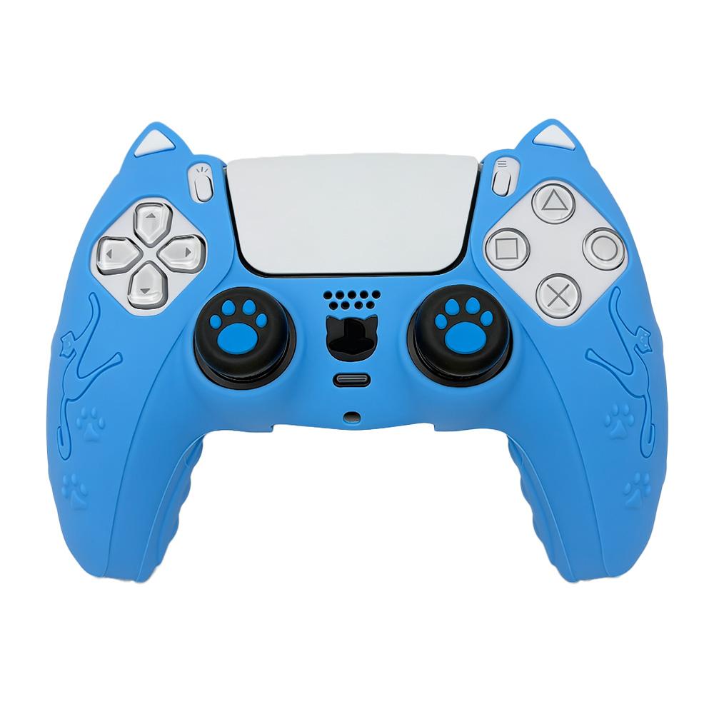 Cute Skin Protection Case for Playstation5 Controller, Includes 1 Handle Cover and 2 Custom Thumb Grips, Perfect Accessory Set, Gaming Console Accessories