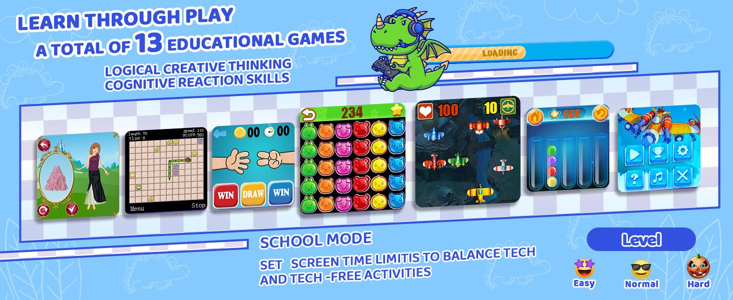 KOKODI Toy Smart Phone for Kids, Smart Phone Toys with Dual Camera, Phone Toys with Learning Games, Travel Toys with MP3 Music Player for Birthday Gifts, Birthday Gifts touch screen toy game phone