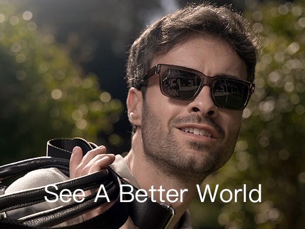 ZENOTTIC Unisex Daily Rectangle Sunglasses Luxury Thick Frame Polarized Lenses UV400 Protection Driving Outdoor Essential Back to School Gift