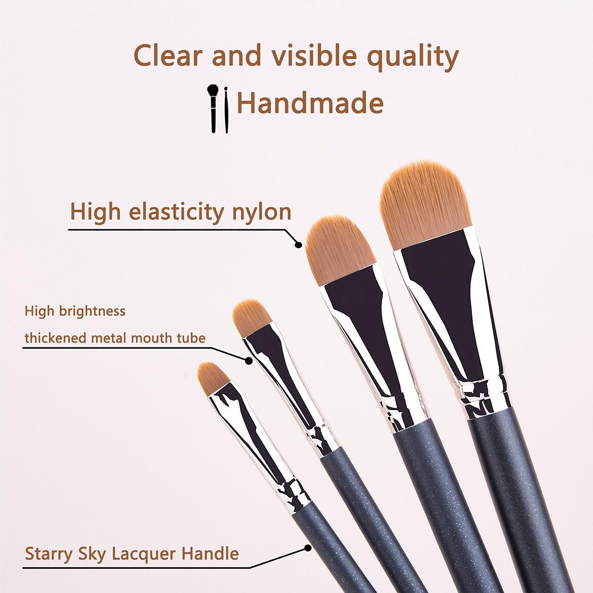 4pcs Ultra-Thin Foundation Concealer Makeup Brush, Professional Liquid Foundation Cream Tool, Precision Application for Flawless Finish