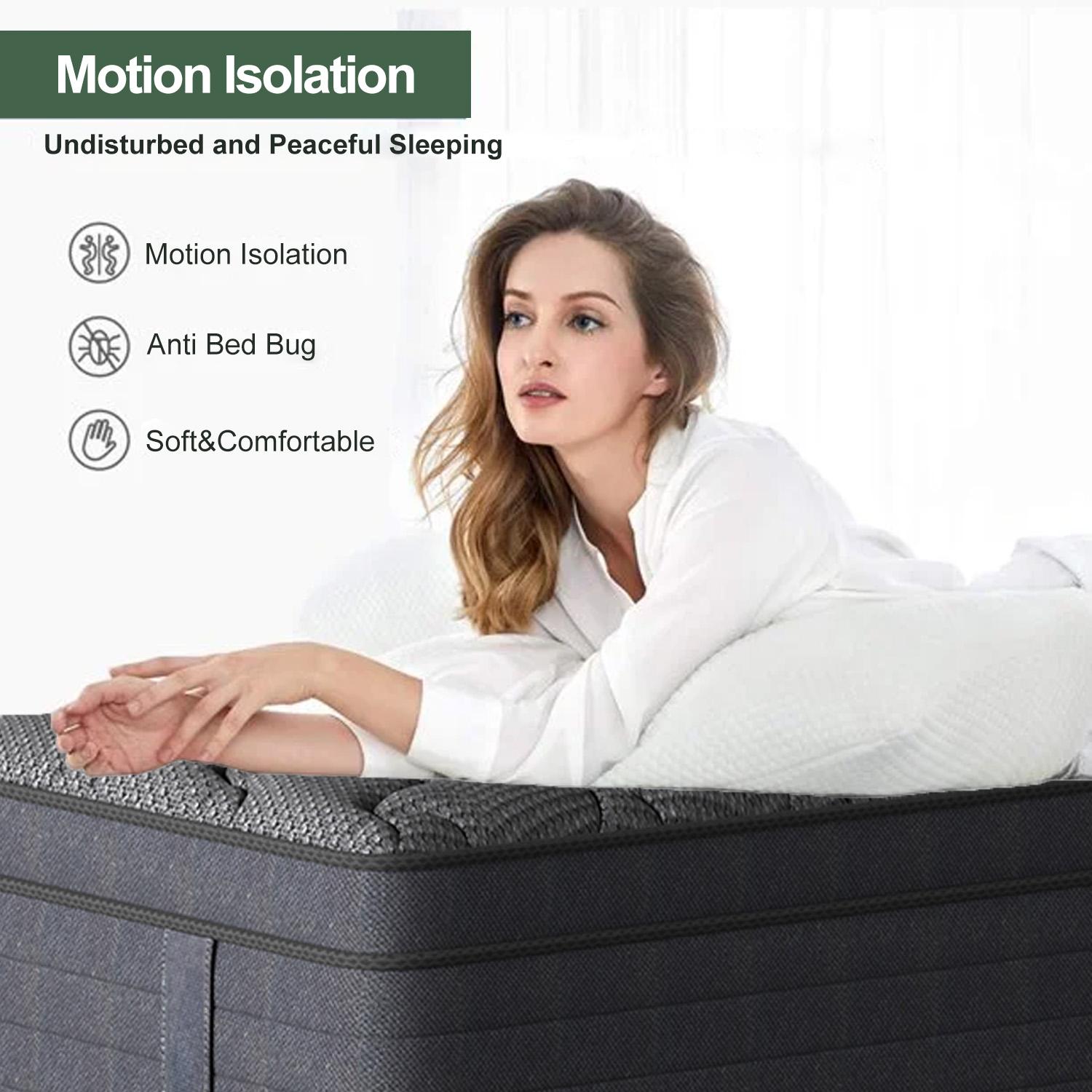 10"12“14”-Inch Twin，Full，Queen，King，Luxury Hybrid Mattress -Memory Foamand Individual Pocket Springs for UltimateComfort and Support -Perfect for Family Roomsand Hotels in