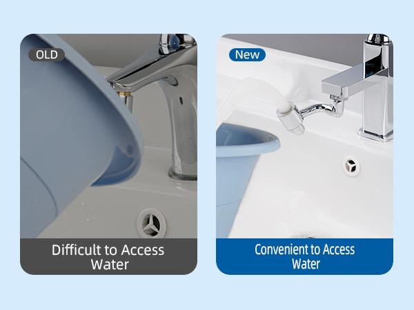 Hibbent 1440° Swivel Faucet Extender, Metal Rotatable Sink Faucet Aerator with Brass Extension, Dual Function 2 Modes Kitchen & Bathroom Sink Sprayer, Faucet Attachment for Gargle/Eye/Face Washing