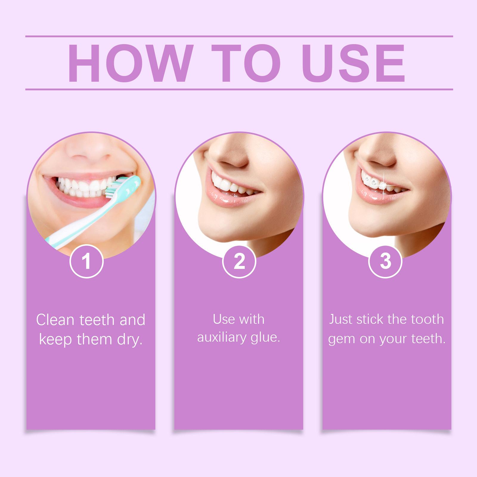 Crystal tooth gems, sparkling tooth gems, decorative and fashionable teeth stickers to enhance the brightness of your smile, portable crystal tooth gems