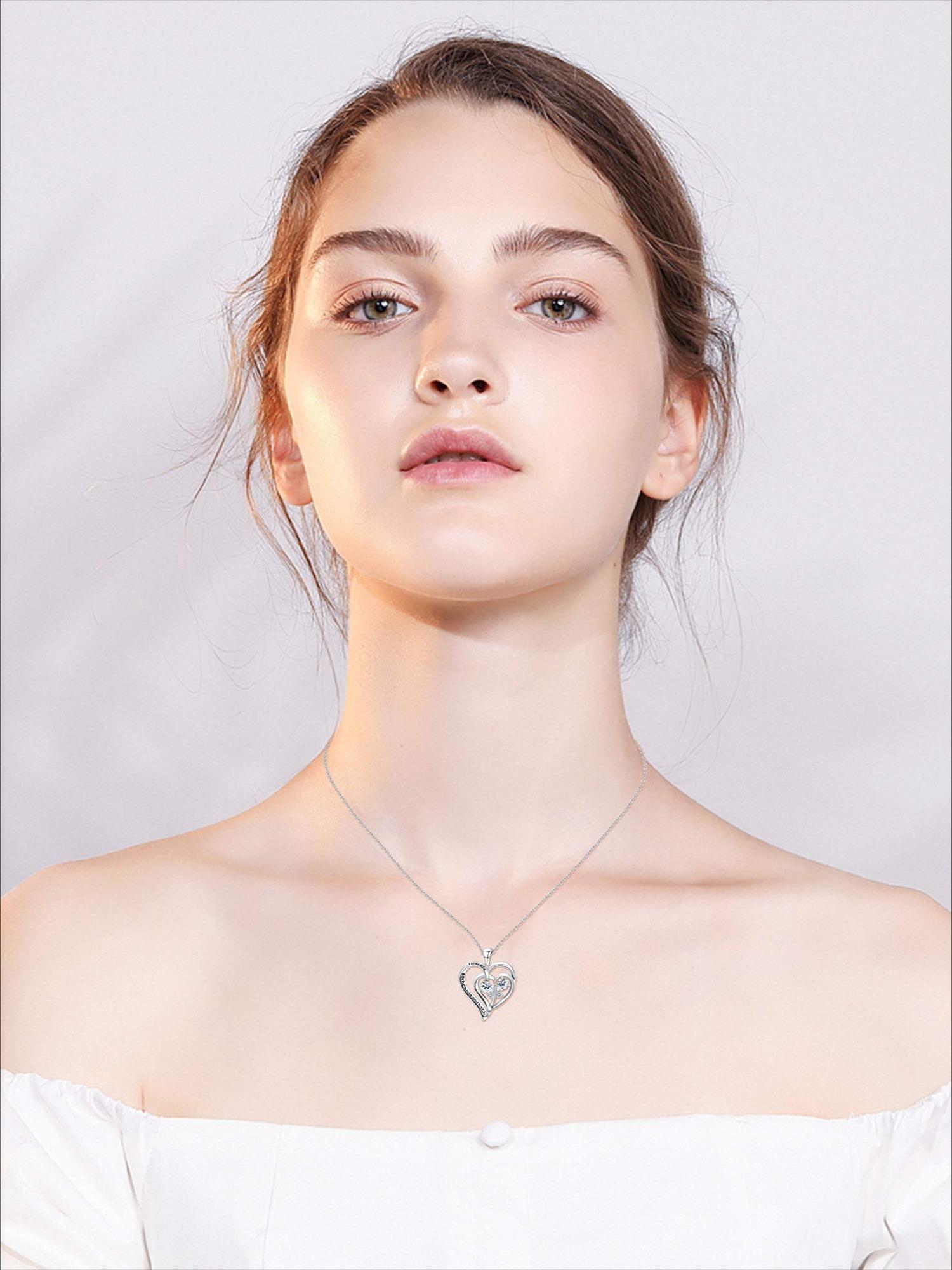 1 Pc Silvery Classic Double Heart Necklace for Women Men Stunning Forever Love-inspired Design Dazzling Swarovski Crystals Romantic Glamorous Visual Effect Symbolic Double Heart Shape Great for Valentine’s Day Wedding Anniversaries Engagements
