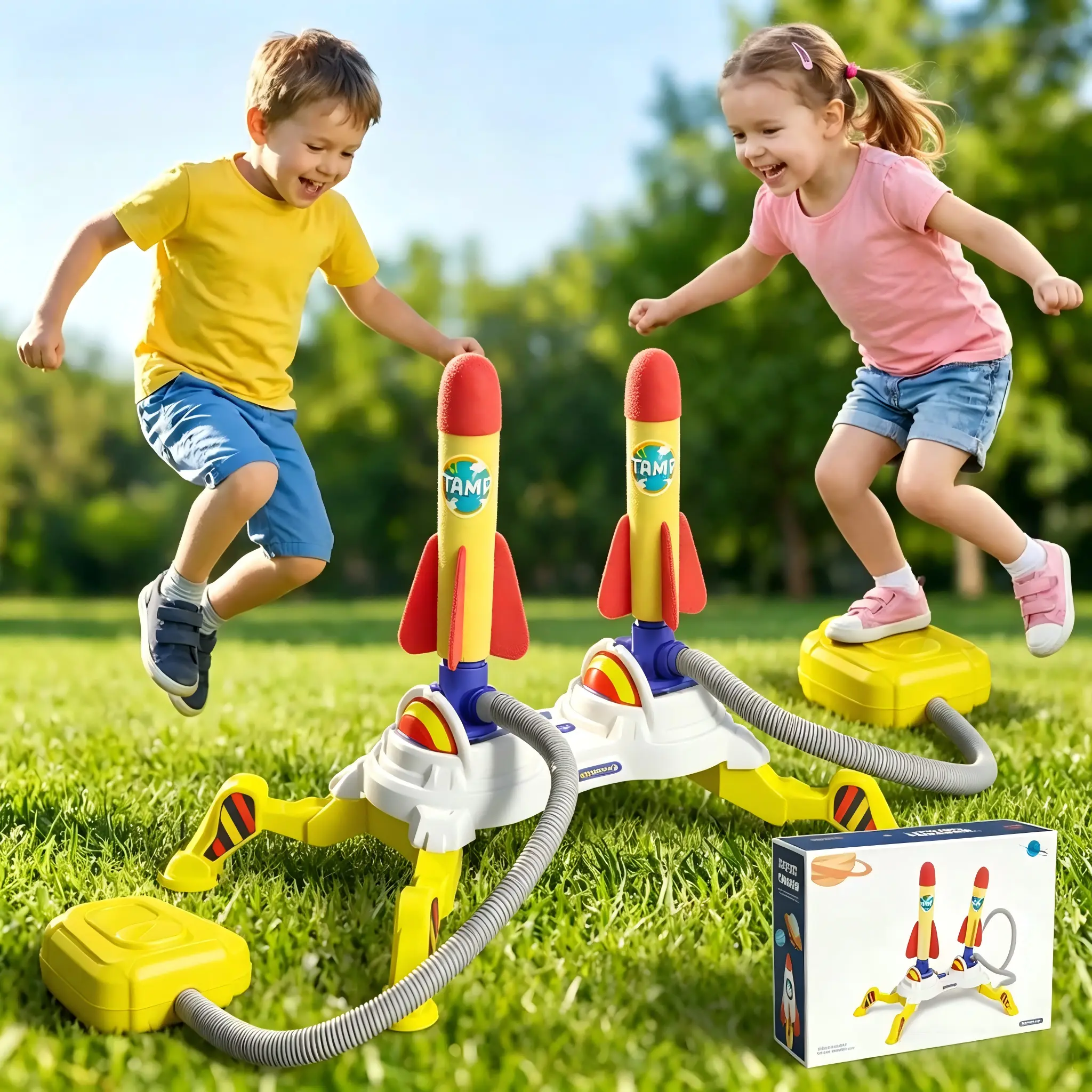 Rocket Launcher Toys – Light-Up Glow Foam Rockets & Adjustable Launch Stand, Launch up to 200 ft, Fun Outdoor Toy ,Gift Idea, Party Toy, Cool Gifts, Family Fun Perfect Holiday Gift