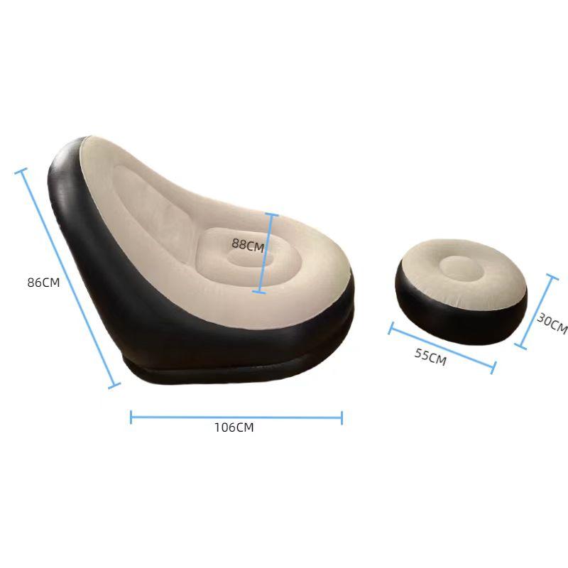 Modern Fleece Inflatable Sofa Bed with Ottoman - Foldable Single Sleeper Chair, Indoor & Outdoor Furniture, Ideal for Camping & Bedroom Use, Modern Sofa Modern Fleece Inflatable Sofa Bed with Ottoman - Foldable Single Sleeper Chair, Indoor & Outdoor Furniture, Ideal for Camping & Bedroom Use, Modern Sofa
