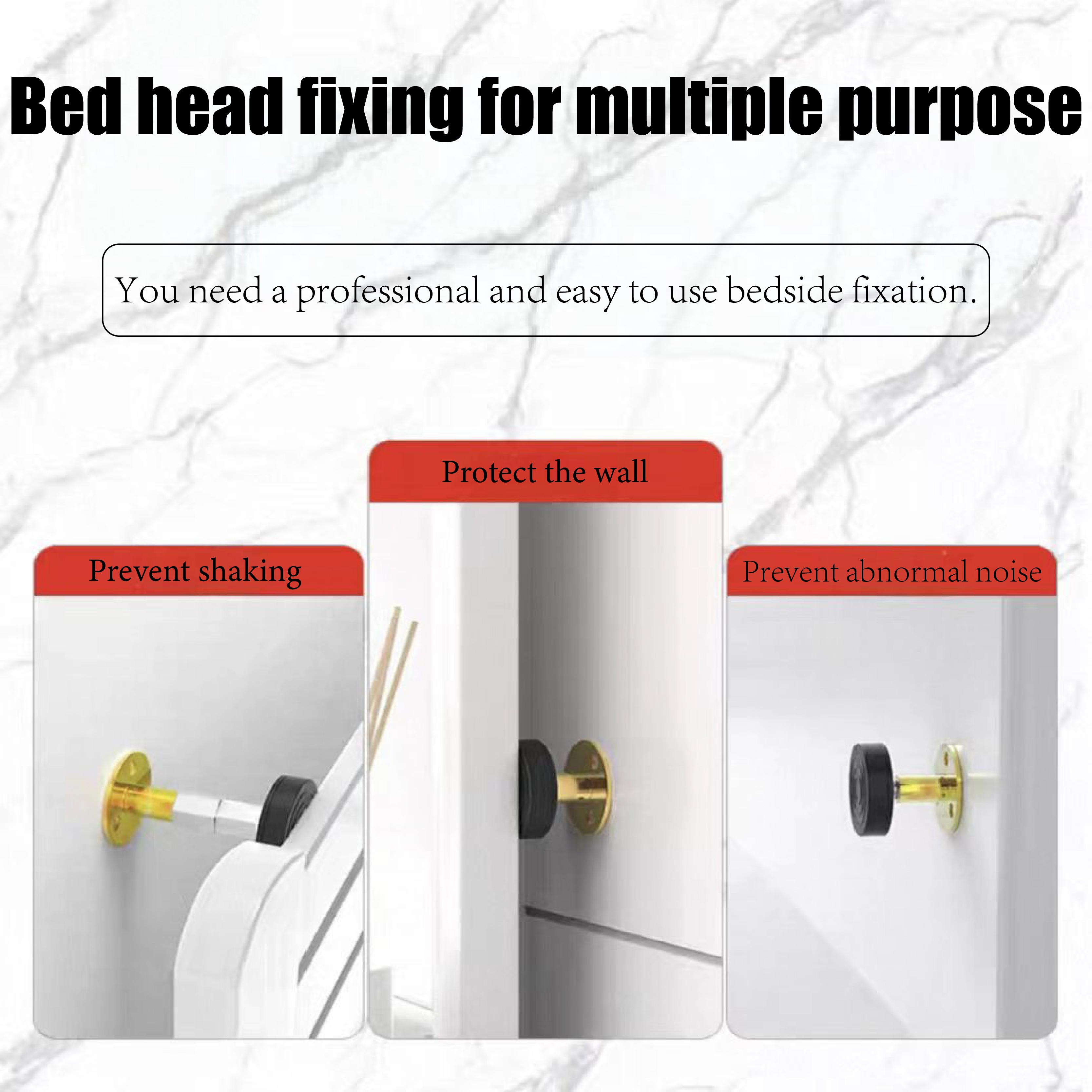 4 Counts Adjustable Threaded Bed Frame Fixer, No-Shake Headboard Wall Brackets, Headboard Reinforcement System, Quick Installation Reduce Noise