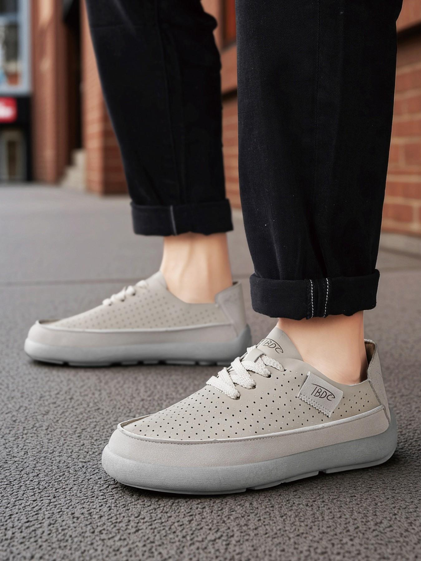 Breathable Two-Way Design Shoes, Soft Sole Slip-On Lazy Person Shoes, Versatile Commuter Shoes, Hole-Punched Casual Footwear