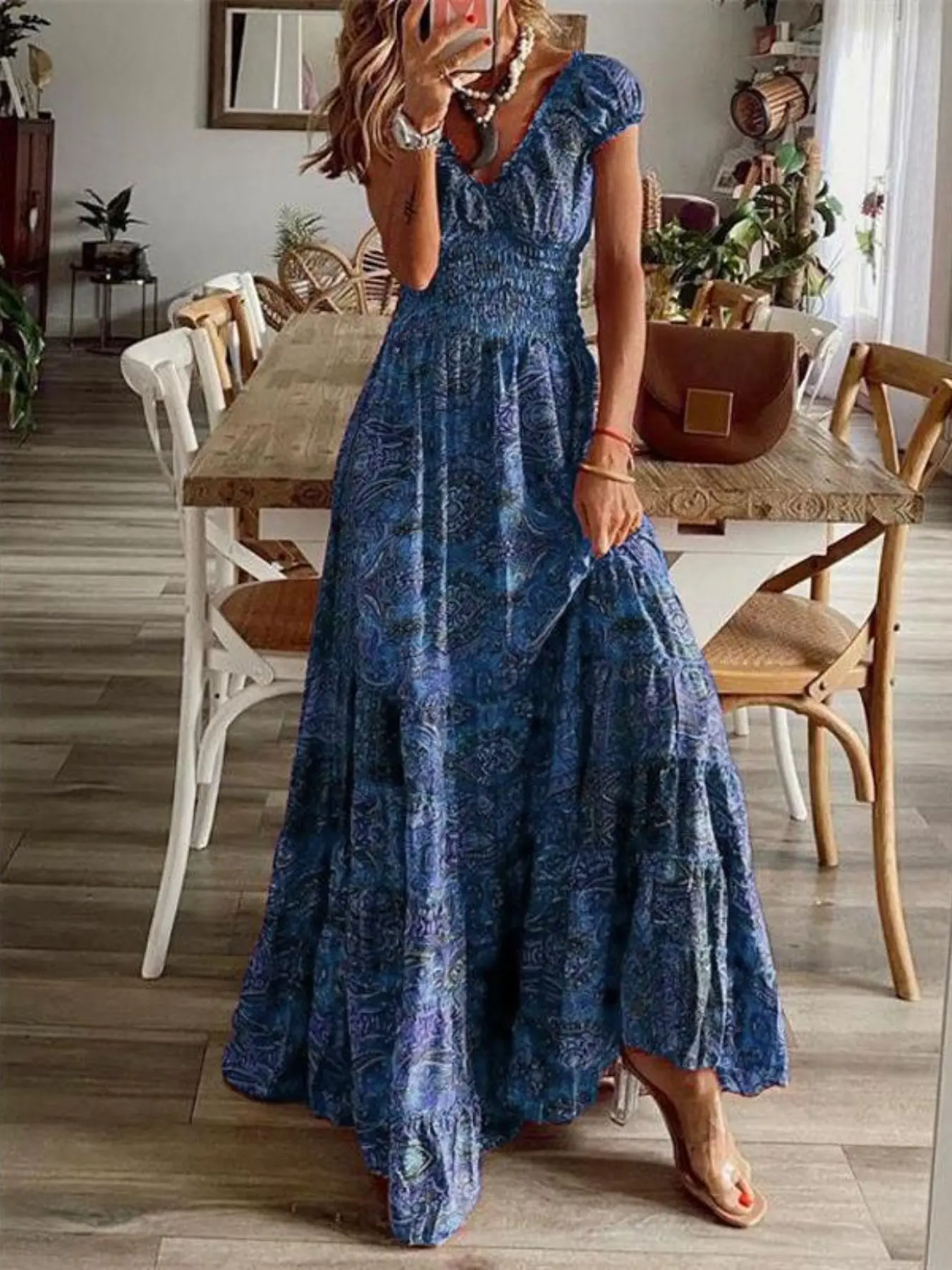 boho style evening dresses Long sleeve A line dress formal | Dressy outfits Womens Boho Fashion boho style evening dresses Macromand