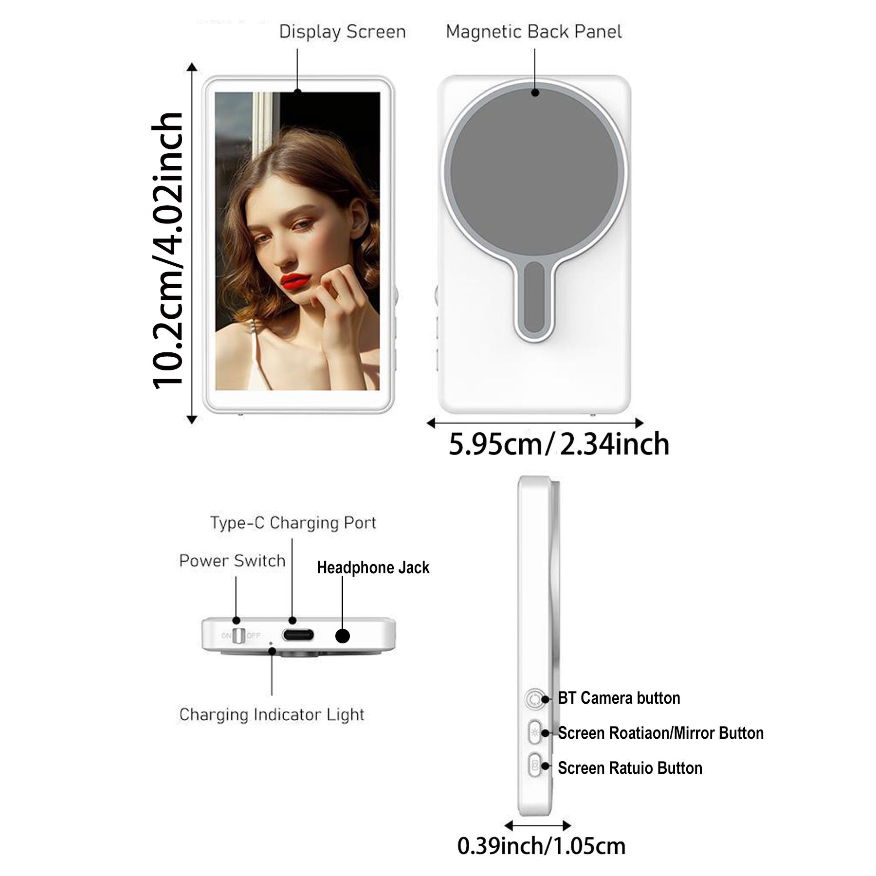 Wireless Magnetic Phone Screen, Rechargeable Wireless Phone Screen, Remote Control Phone Selfie Screen, Magnetic Smartphone Holder, Phone Accessories for Home & Office