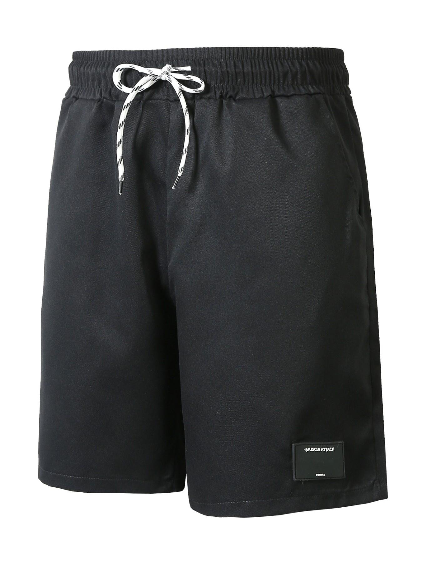 Men's Casual Tie-Back Shorts, Elastic Waist, Lightweight Sporty Shorts, with Pockets, Comfortable and Stylish, Perfect for Daily Wear