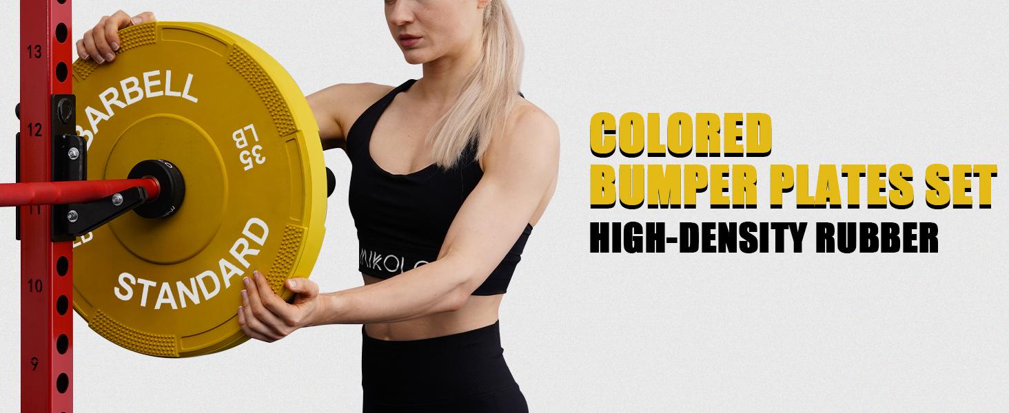 MIKOLO Olympic Weight Plates, Color Coded Bumper Plates, Weight Set of Barbell Weights, Rubber Plates Weights for Weight LiftingMIKOLO Muscle Training Equipment Glute Workout Equipment MIKOLO Olympic Weight Plates, Color Coded Bumper Plates, Weight Set of Barbell Weights, Rubber Plates Weights for Weight LiftingMIKOLO Muscle Training Equipment Glute Workout Equipment