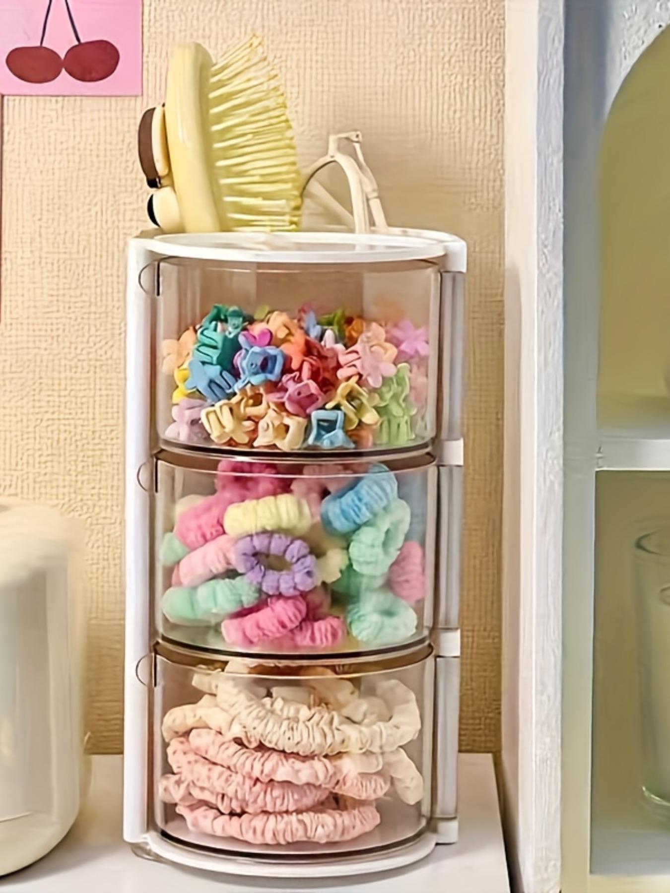 Rotating Multi-Layer Transparent Storage Box, Dustproof Plastic Hair Accessory Organizer, Makeup Cosmetic Organizer, Suitable for Christmas, Valentine's Day, Birthday Gifts