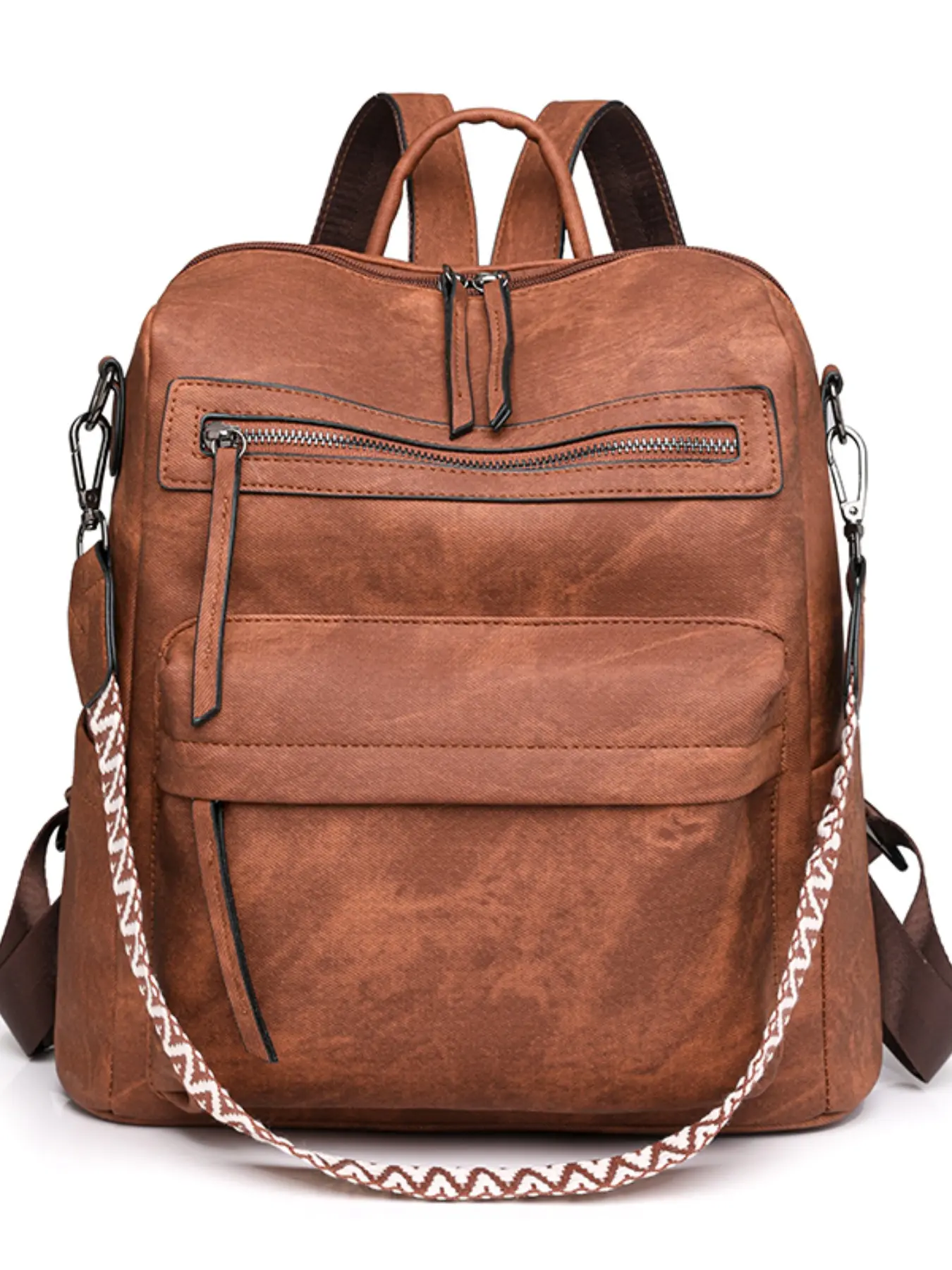 Women's PU Leather Backpack, Large Capacity Crossbody Bag, Versatile Shoulder Bag, Soft Material, Stylish Design, Perfect for Daily Use