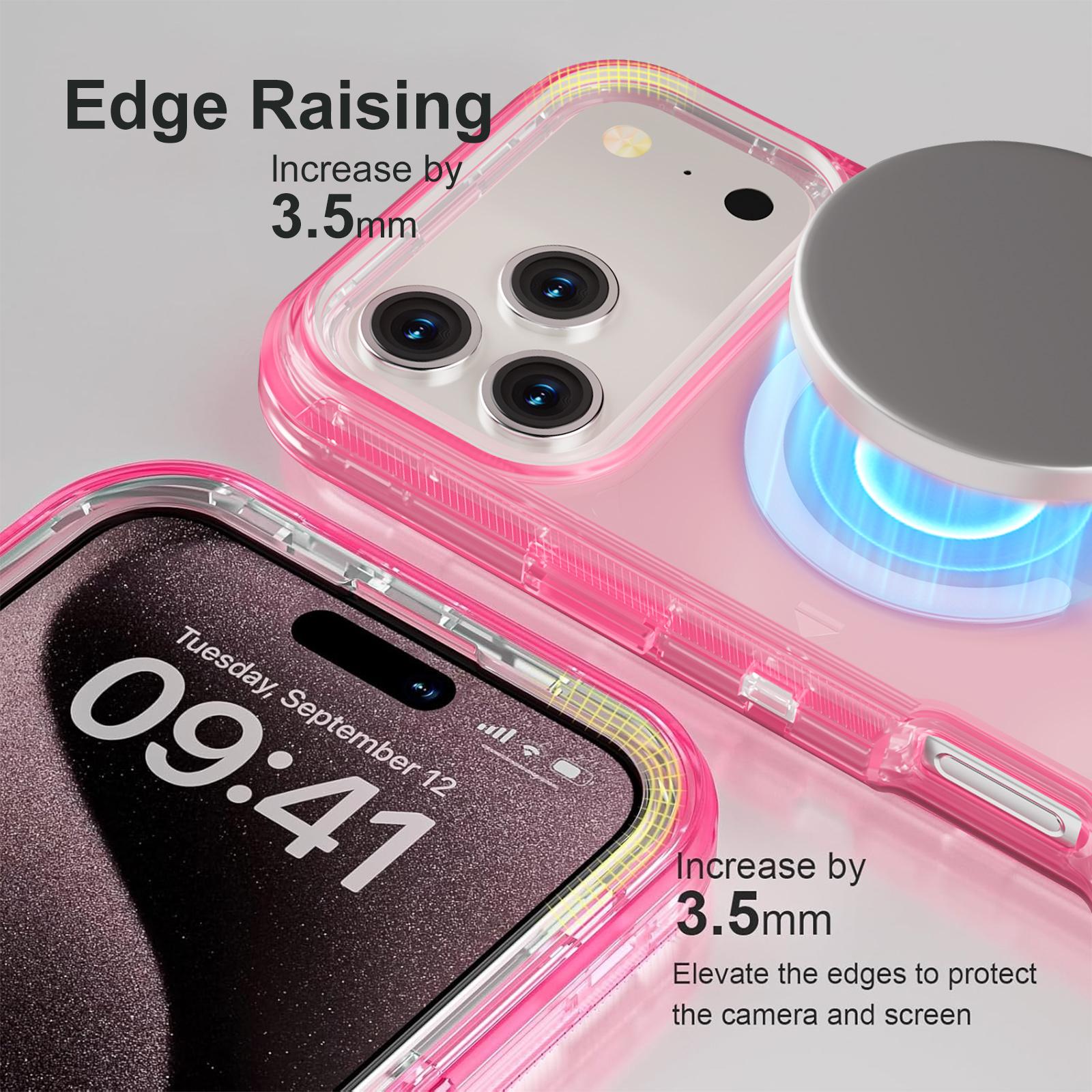 for iPhone 17 Pro Max 16 15 14 13 Case, Compatible with MagSafe,Heavy Duty Shockproof Protection Phone Cases, Anti-Drop, Dual Layer Transparent Magnetic Phone Case