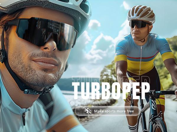 【Holiday Haul】TURBOPEP 2 Pairs Professional Cycling Sunglasses, TR90 Frame, Windproof UV400 Protection, Lightweight Polarized Lenses, Anti-Slip Nose Pad, Aerodynamic Design