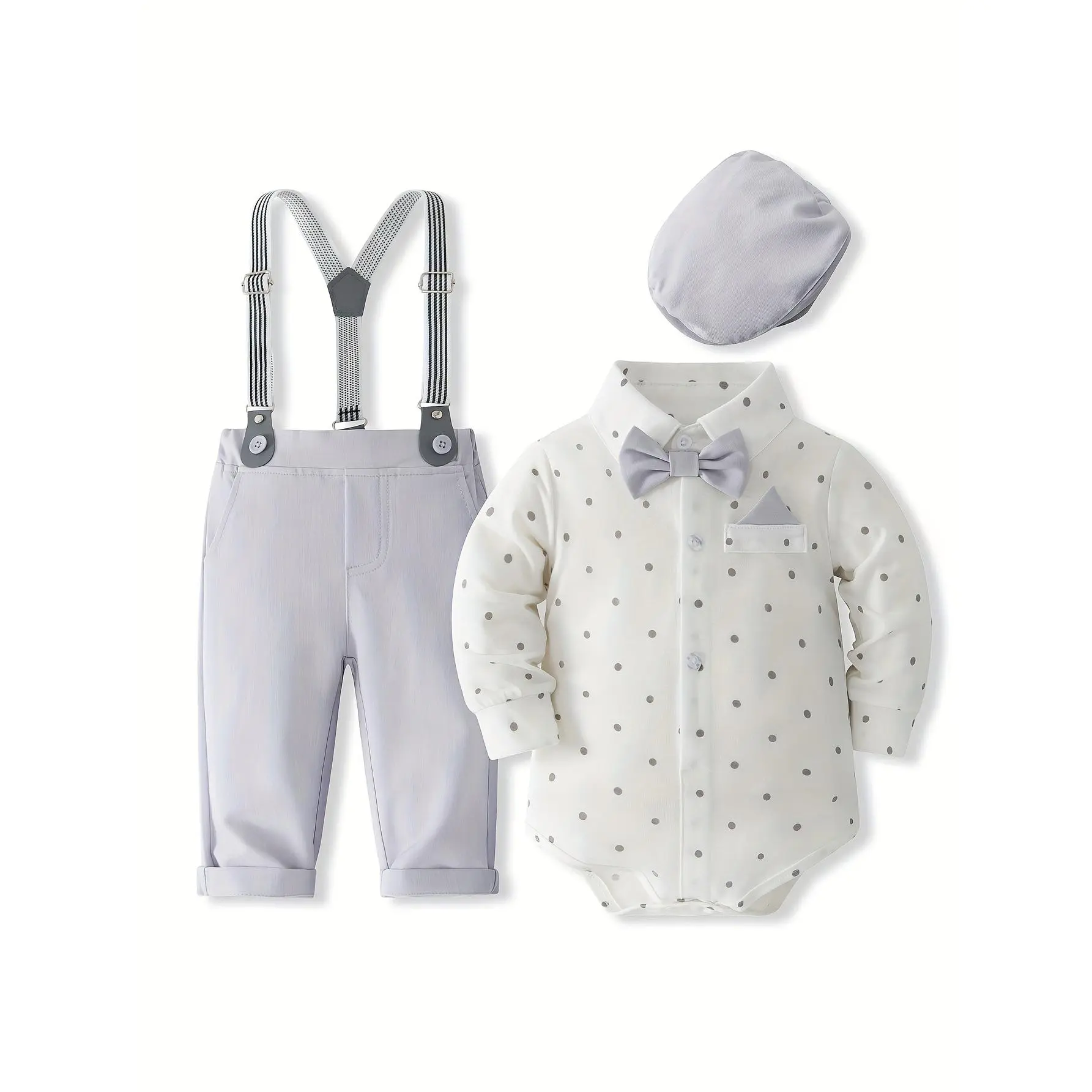 Toddler Boys Gentleman Suit 2/3 Piece Set, Kids Formal Blazer Costume