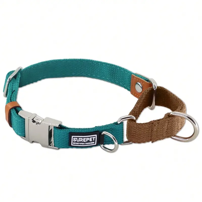 Martingale Dog Training Collars, No Pull Nylon Collar with Alloy Metal Buckle & D-Ring for Outdoor Training and Walking, Anti Pull, Escape Free, One Time Adjustment