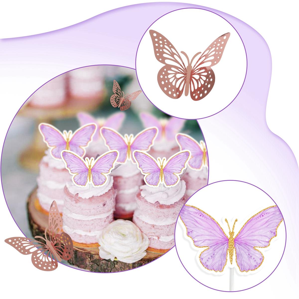 Butterfly Pink/PurpleBalloon Tablecloth Backdrop Set,94pcs Pink Butterfly Latex Balloon Girls Birthday Party Decoration,Happy Butterfly Birthday Balloon Decor