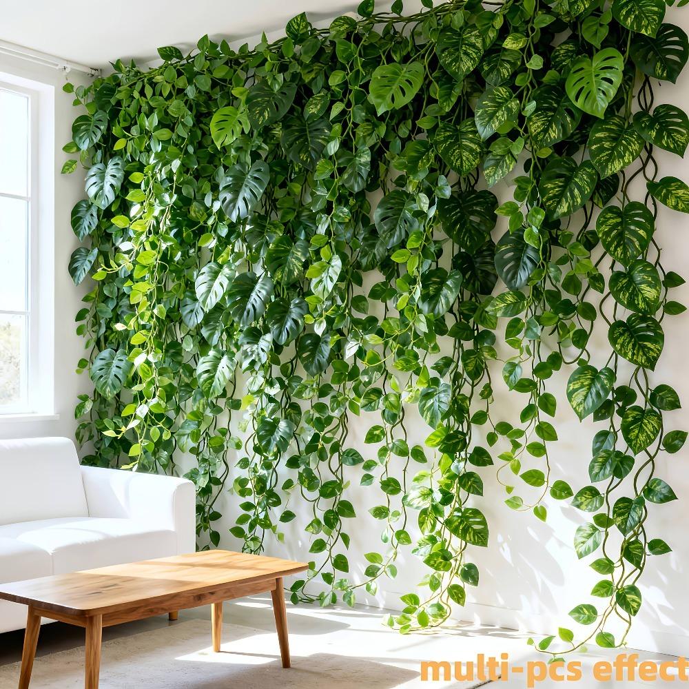 4Pcs Extra Long 6.84 meter - Artificial Turtleback Vine | Evergreen Vine with Lifelike Texture, Suitable for Christmas, Thanksgiving, Hanukkah, Plastic, Hanging Decoration
