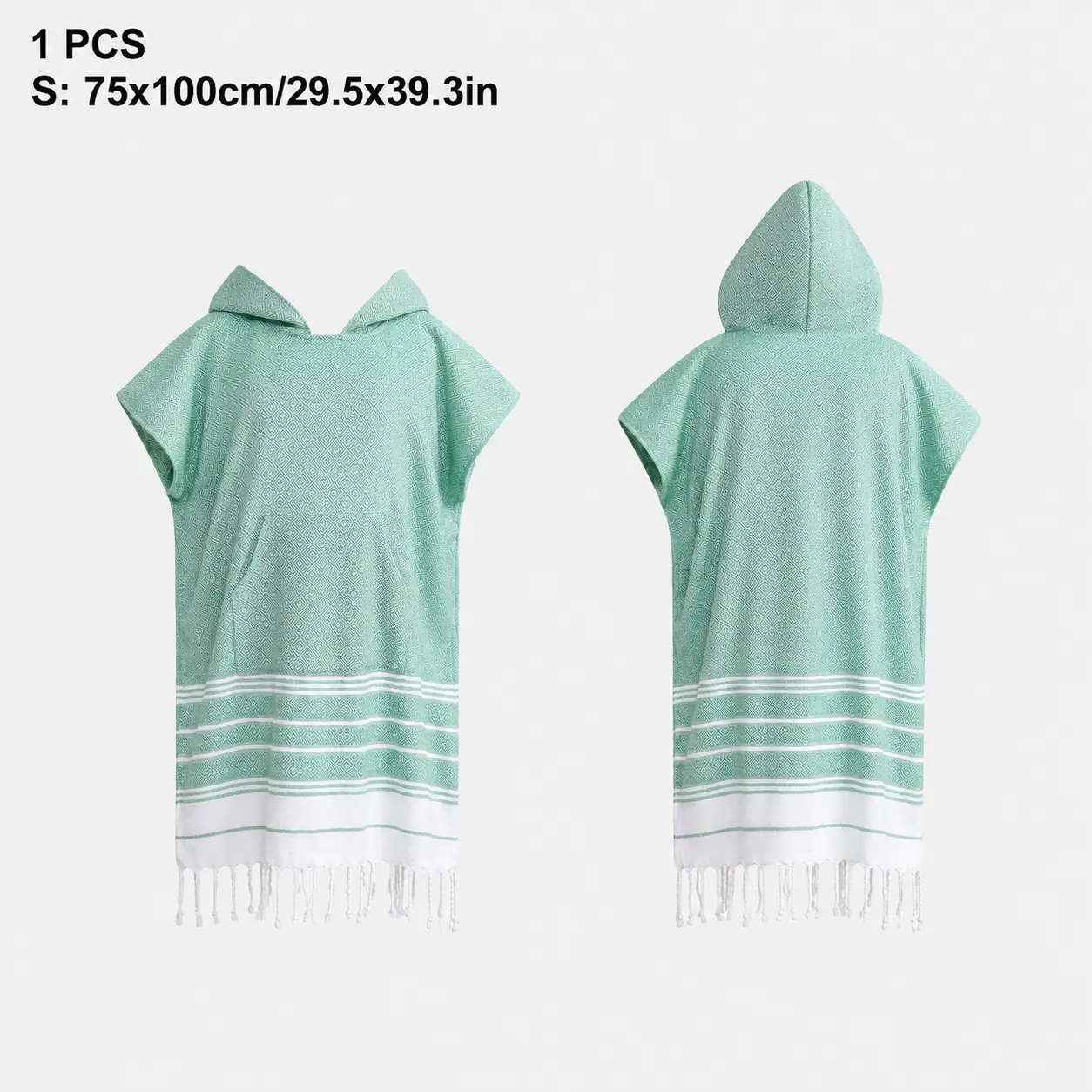 Wearable Beach Towel with Hood, Soft Absorbent Quick-Dry Decorative Towel, Pocket Fringe Design, Ideal for Beach, Pool, Surfing, Travel, Quick Drying Towels