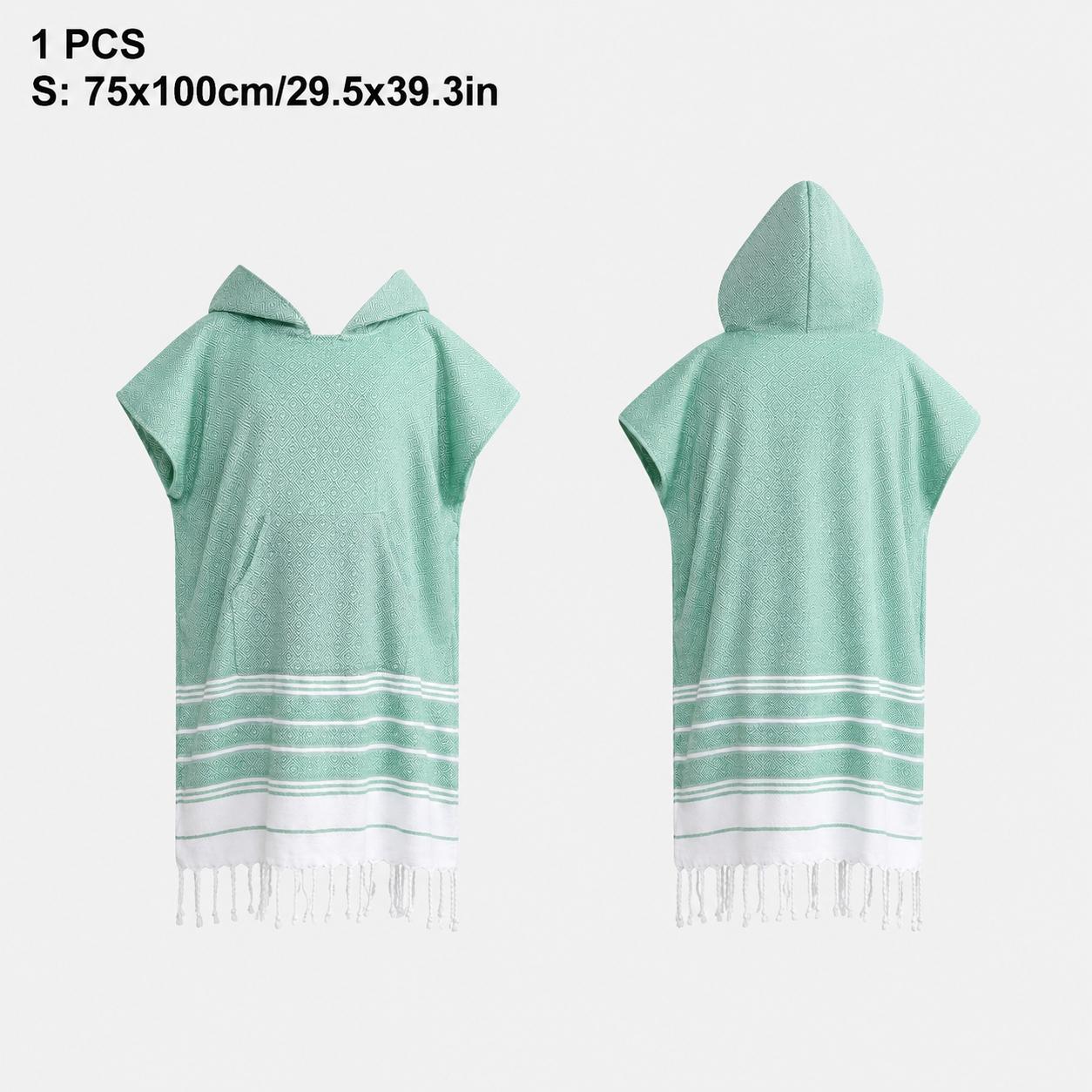 Wearable Beach Towel with Hood, Soft Absorbent Quick-Dry Decorative Towel, Pocket Fringe Design, Ideal for Beach, Pool, Surfing, Travel, Quick Drying Towels