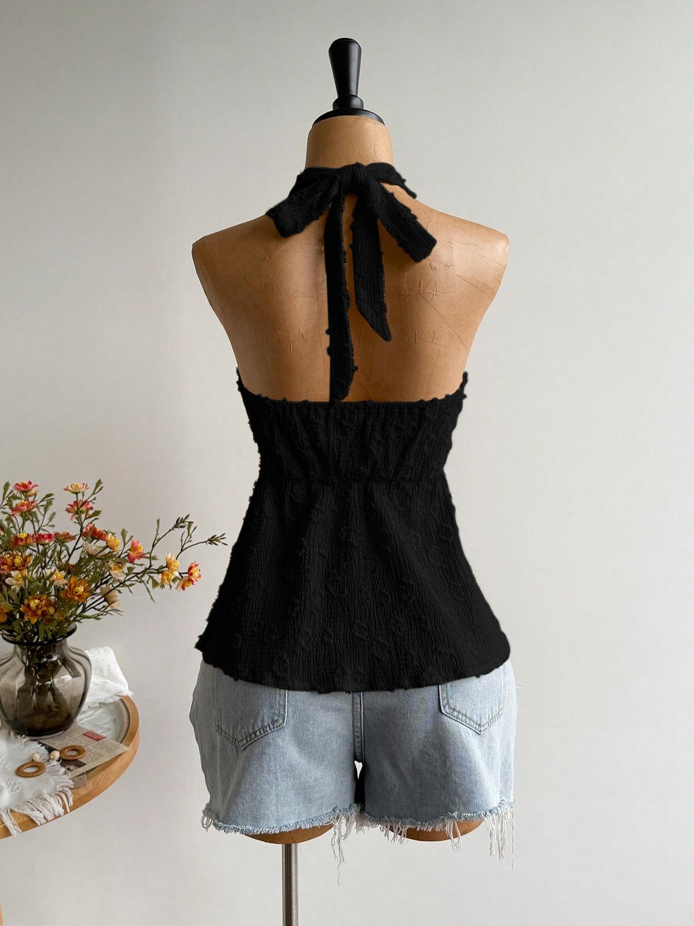 1 Piece Bohemian Style Fitted Backless Halter Top, Sleeveless, Lightweight, Aesthetic, Elegance, Perfect for Parties, Beach Trips, Music Festivals and Tropical Vacations 1 Piece Bohemian Style Fitted Backless Halter Top, Sleeveless, Lightweight, Aesthetic, Elegance, Perfect for Parties, Beach Trips, Music Festivals and Tropical Vacations