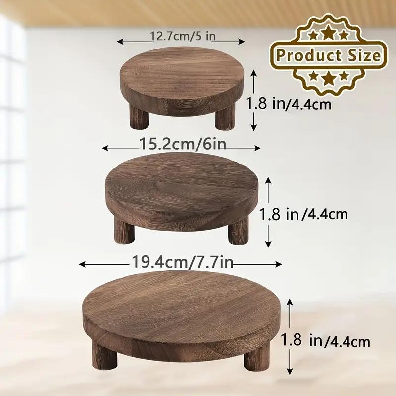 Wooden Display Riser, 3 Counts/set Versatile Party Cake Stand & Pedestal for Farmhouse Decor, Perfect for Easter, Valentine's Day & New Year, Racks