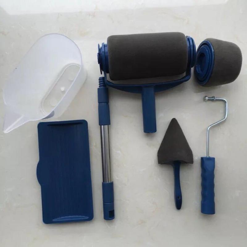 Paint Like a Pro Without Mess! Multi Function Paint Roller Kit with Seamless Sponge Roller, Corner Paint Brush and Trim Tool, All in One Painting Kit for Walls Ceiling Edges, No Drip No Gap Coating Tool, Easy Clean DIY Painting Set for Home Renovation