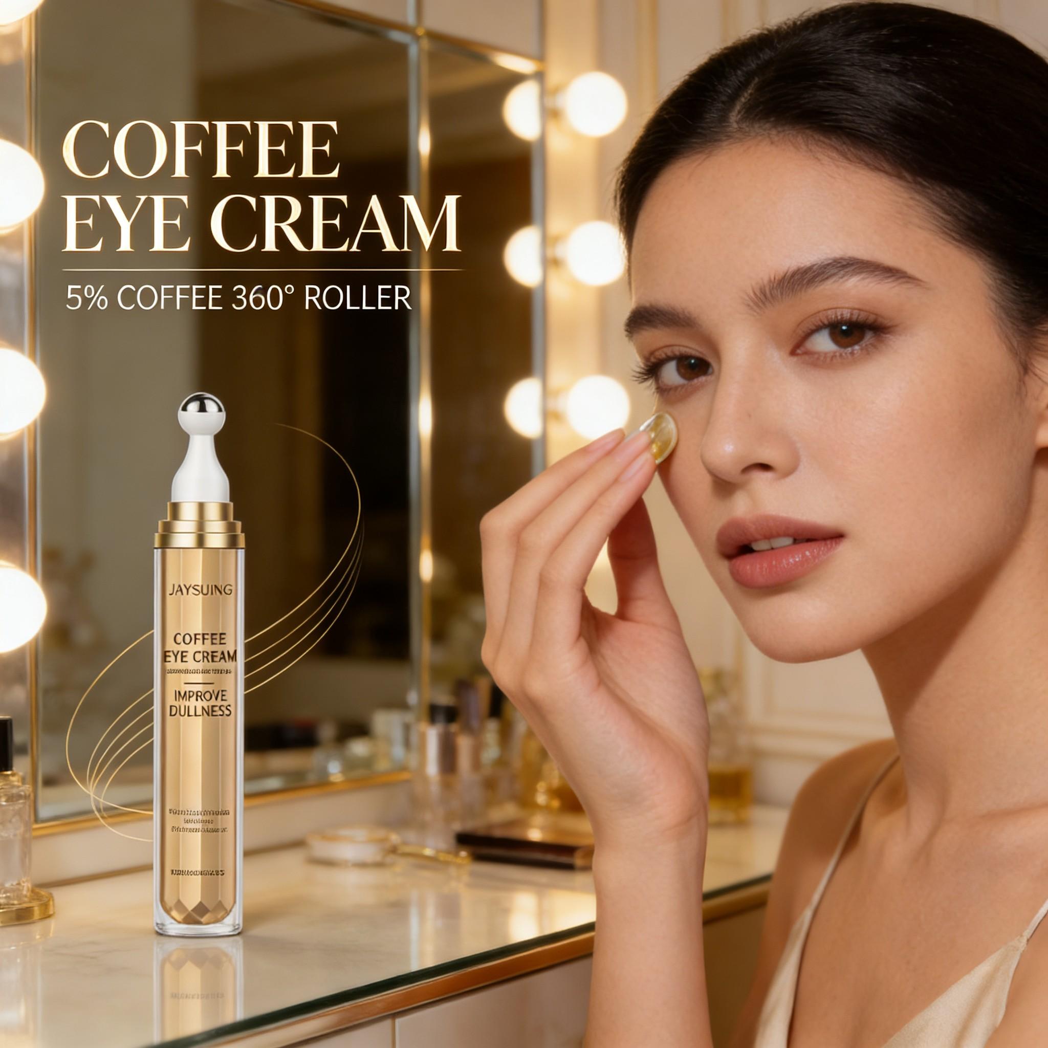 Caffeine Eye Cream, Gentle Hydrating Massage, Collagen Elasticity, Youthful Skin, Roller Eye Cream, Moisturizing and Firming