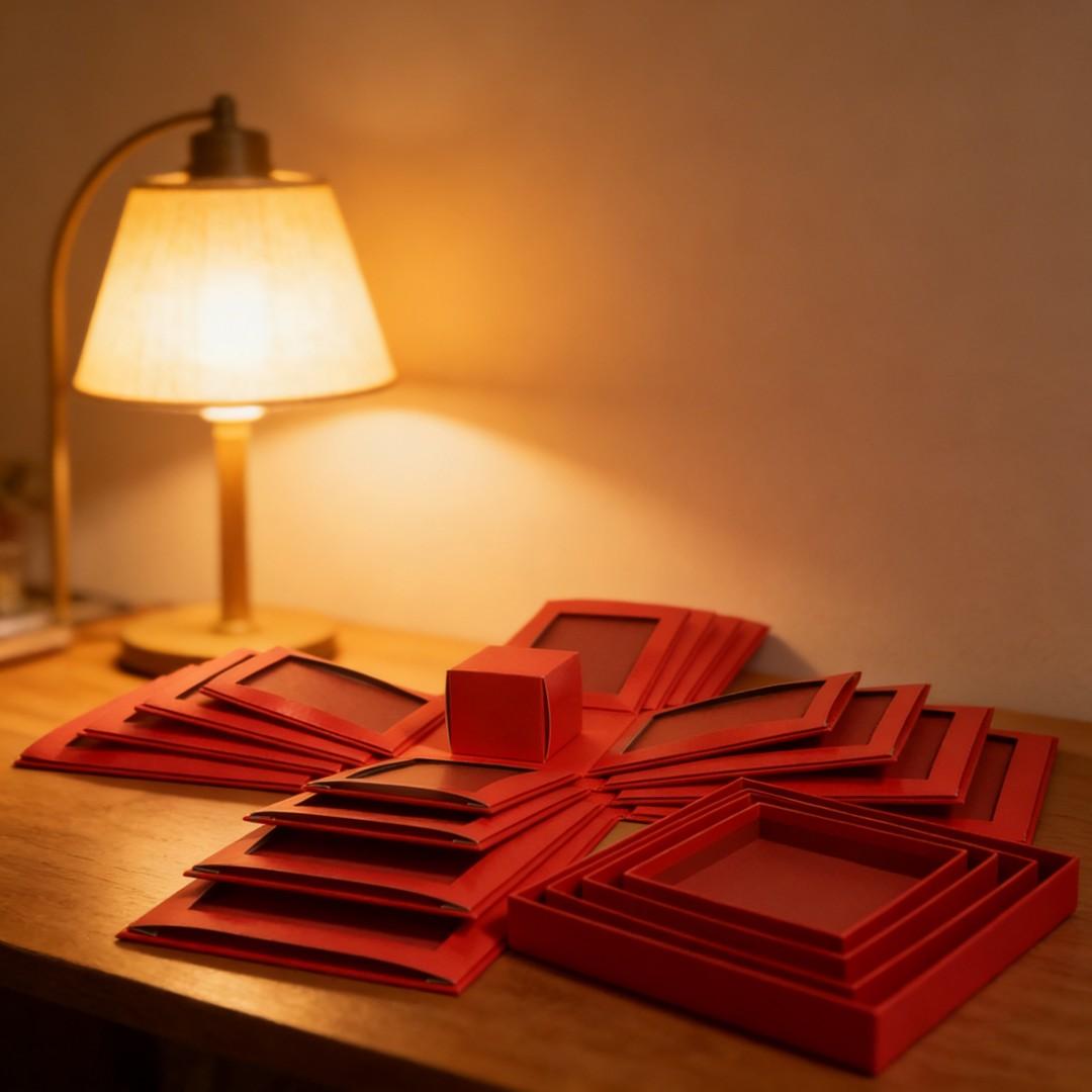 1count Five-Layer Square Album Box, Creative DIY Valentine's Day Surprise Gift Box, Couple Birthday Anniversary Gift Box