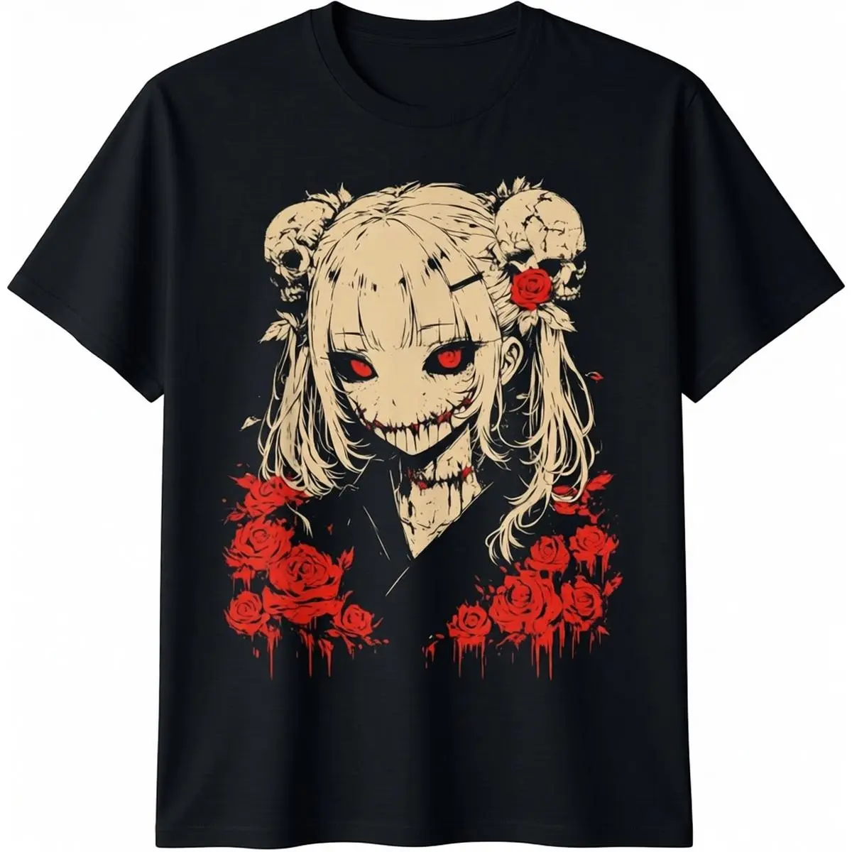 100% Cotton Horror Anime Manga | Japan Japanese Creepy Kawaii Goth. T-Shirt