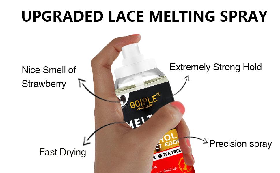 5 Count Lace Melting Spray Set Wig Adhesive for Wigs Closures Extensions Strong Hold No-Residue Haircare Moisturize Tea Tree Oil Hairline 5 Count Lace Melting Spray Set Wig Adhesive for Wigs Closures Extensions Strong Hold No-Residue Haircare Moisturize Tea Tree Oil Hairline