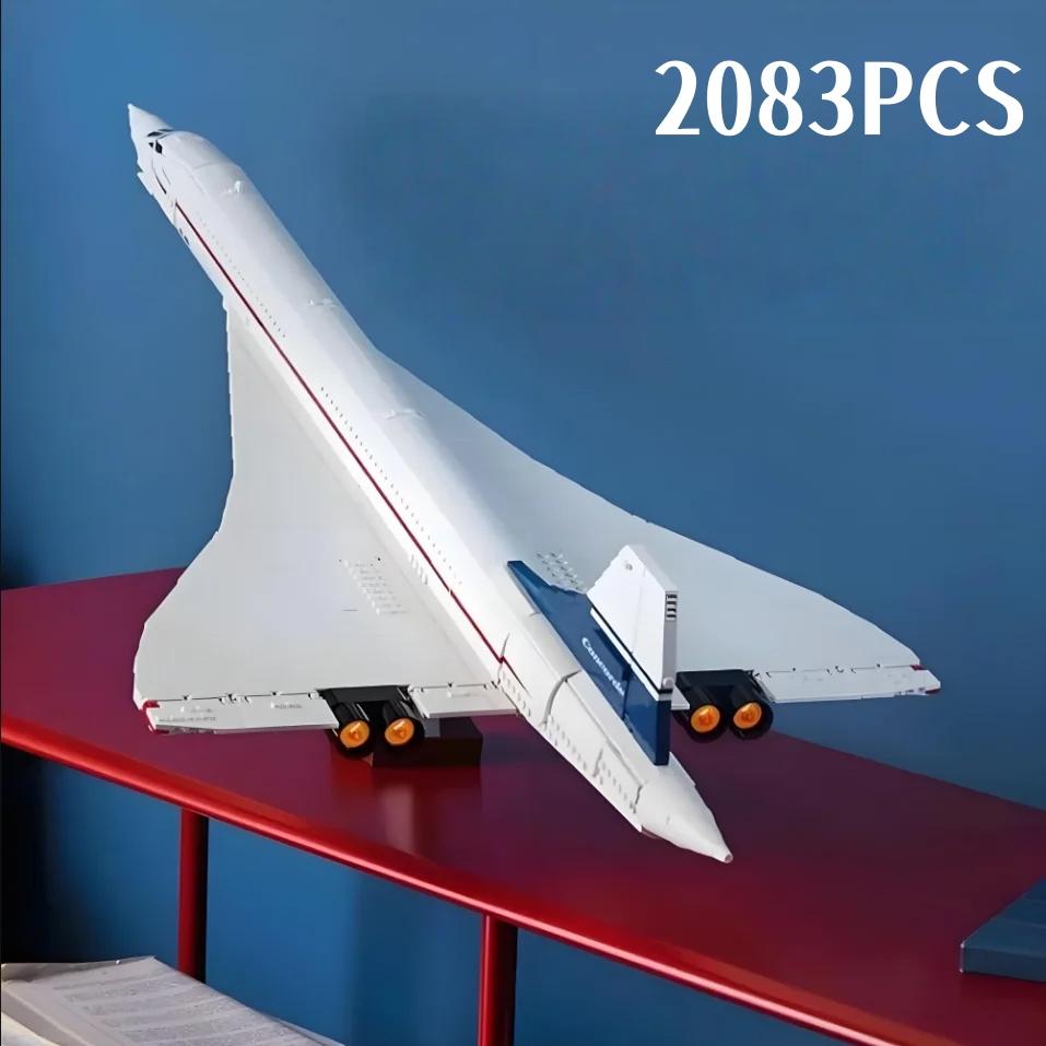 2083pcs Icons Airbus Concorde Supersonic Jet Model Kit, Compatible with 10318, DIY Toy for Boys, Birthday Christmas Gift