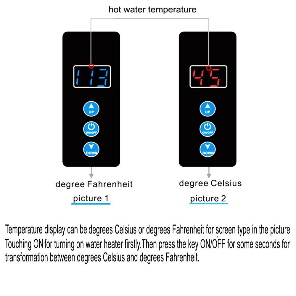 110v 3000w Instant Electric Water Heater, tankless, Under Counter, Ideal for Hand Washing, Energy Efficient, Compact Design