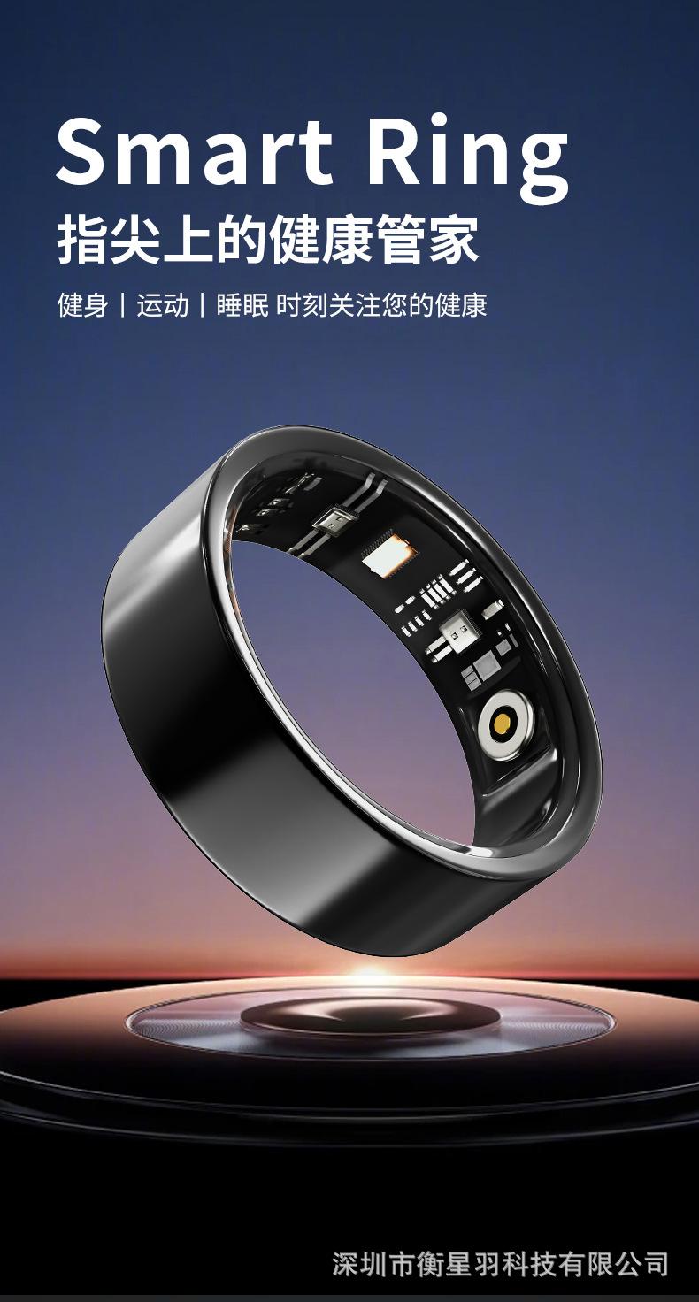 V1 diamond-encrusted smart ring titanium steel ring for men and women, personalized wedding ring accessory, Bluetooth, waterproof, pedometer, sleep and heart rate monitor