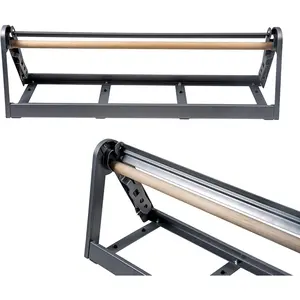 24" Paper Roll Cutter Holder & Dispenser, Free Standing or Wall Mounted for Butcher Freezer Craft Paper, Wrapping Crafting Paper or Vinyl Rolls