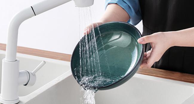 vancasso Stern Large Pasta Bowls Set of 4, 38 Oz Ceramic Salad Plate Bowls for Serving, Kitchen Stoneware Wide Bowls for Soup, Pasta, Salad, Cereals, Microwave Oven Safe Saladbowl Durable Kitchenware Dinnerware Tableware