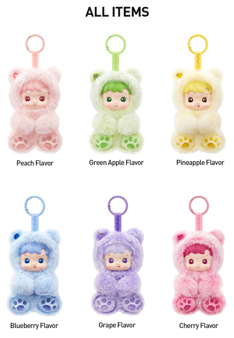 POP MART HACIPUPU Gummy Bear Series-Vinyl Plush Pendant Blind Box POP MART HACIPUPU Gummy Bear Series-Vinyl Plush Pendant Blind Box