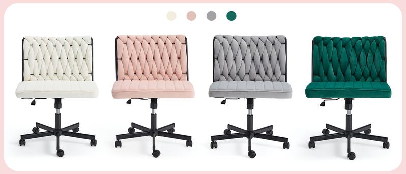 EROMMY Height Adjustable Criss Cross Chair with Removable Wheels,Cross-legged Armless Swivel Home Office Chair,Oversized Vanity and Reading Chair for Bed Room,Living Room