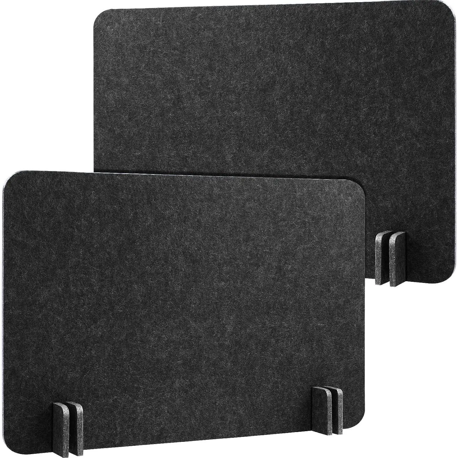 2 Pcs Acoustic Desk Divider Desk Partition for Students 16 x 24 Inch Table Freestanding Privacy Panel Visual Distraction and Noise Reducing for School Classroom Teacher Office (Black Gray)